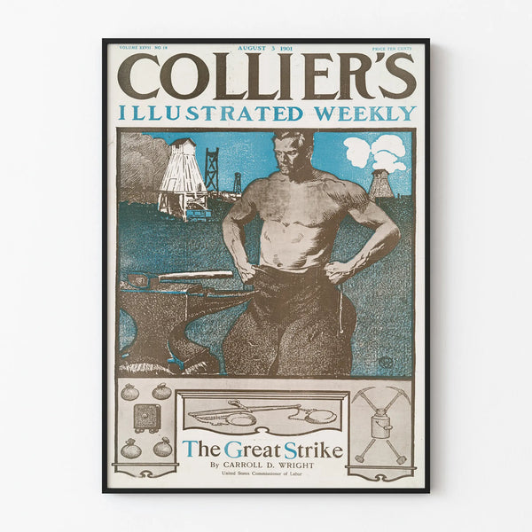 Vintage poster Collier's Illustrated Weekly The Great Strike 1901