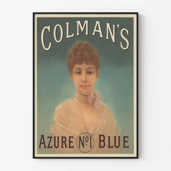 Vintage Poster Colman's Azure Blue N°1 Portrait of a Woman