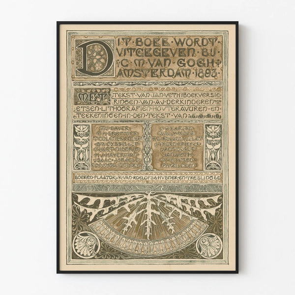 Vintage Dutch poster 1893 decorative for artistic wall decoration
