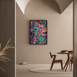 Pop Art Painting - Chromatic Explosion | Art print Wall Decoration Painting poster copy