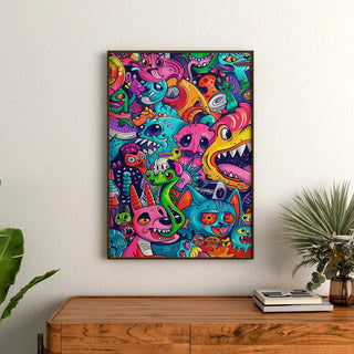 Pop Art Painting - Chromatic Explosion | Art print Wall Decoration Painting poster copy