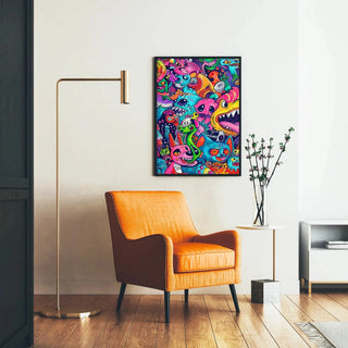 Pop Art Painting - Chromatic Explosion | Art print Wall Decoration Painting poster copy