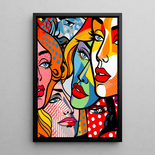 Pop Art Painting - Fragmented Faces | Art print Wall Decoration Painting Poster Copy