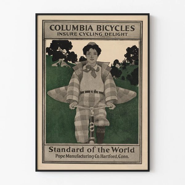 Vintage Columbia Bicycles Poster for Wall Decoration