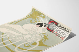 Vintage Columbia Bicycles Poster 1895 Art Nouveau Style