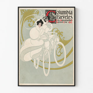 Vintage Columbia Bicycles Poster 1895 Art Nouveau Style