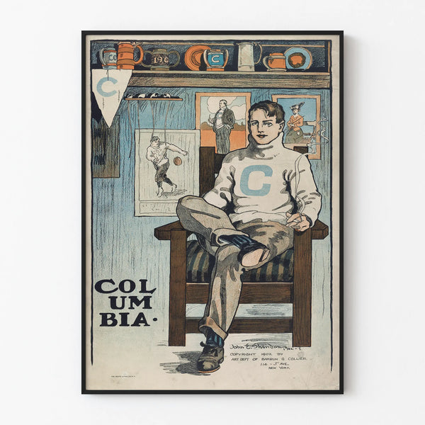 Vintage Columbia Poster 1902 - Retro University Wall Decoration