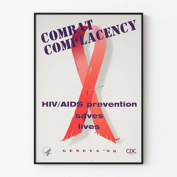 Vintage poster for HIV/AIDS prevention Fight complacency