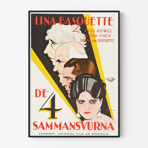 Vintage Poster De 4 Sammansvurna - Retro Cinema Wall Decoration