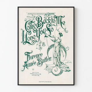 Vintage poster Come Back to Me I Love You So by Florence Aimée Butler