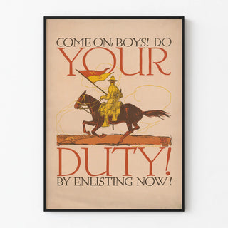 Vintage military poster Come On Boys Do Your Duty