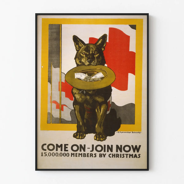 Vintage poster Come On Join Now for wall decoration