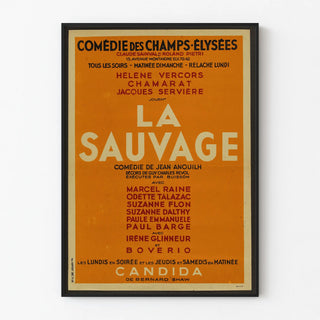 Vintage poster of the Comédie des Champs-Élysées La Sauvage