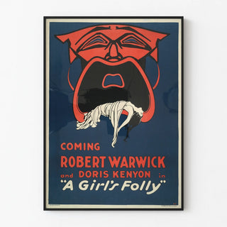 Vintage cinema poster A Girl's Folly with Robert Warwick and Doris Kenyon