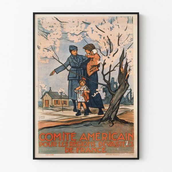 Vintage Poster of the American Committee for the Reconstruction of Devastated Regions of France