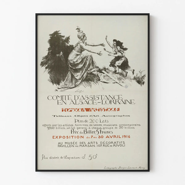 Vintage Poster of the Assistance Committee in Alsace-Lorraine 1916