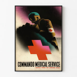 Vintage Wall Poster of Medical Service Commando