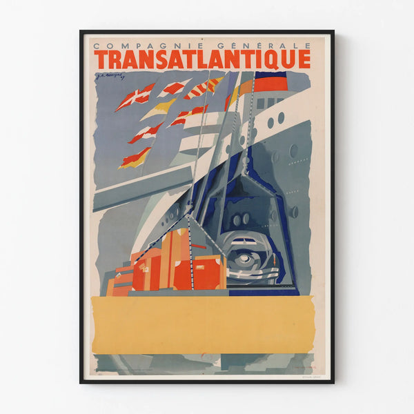 Vintage Poster of the General Transatlantic Company - Maritime Wall Decoration