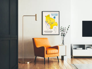 Bolivia Map Poster 1964 - Alliance for Progress Program