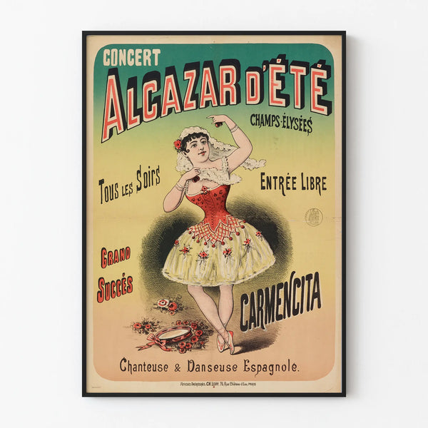 Vintage Summer Alcazar Concert Poster - Retro Wall Decoration