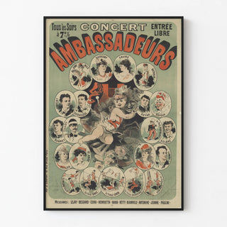 Vintage concert poster Ambassadeurs