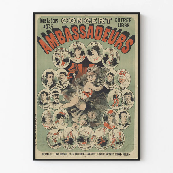 Vintage concert poster Ambassadeurs
