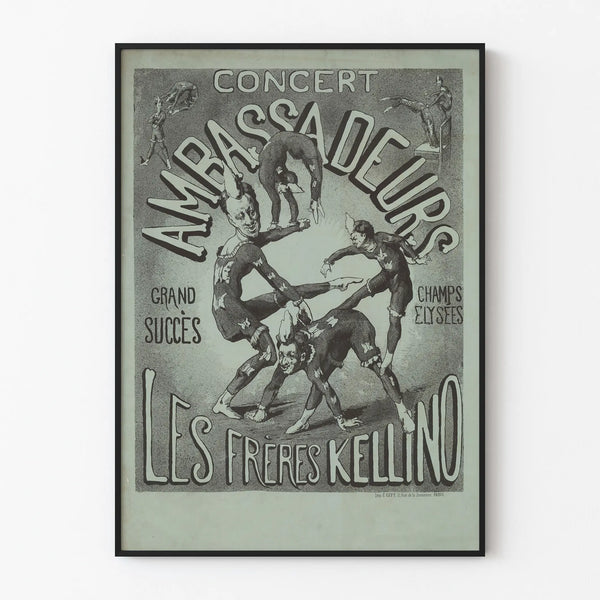 Vintage concert poster Les Frères Kellino Ambassadeurs wall decoration