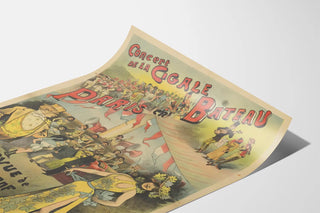 Vintage poster of the Cigale concert in Paris by boat
