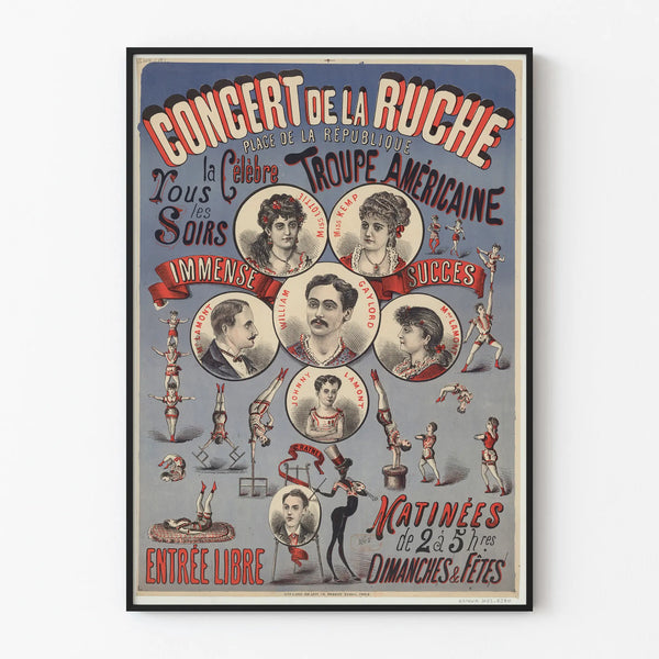 Vintage Poster of the Concert at La Ruche - American Troupe, Place de la République