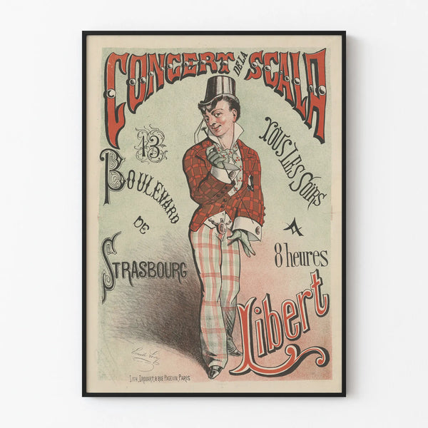Vintage Poster of La Scala Concert in Strasbourg Wall Decoration