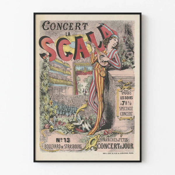 Vintage Concert Poster La Scala Boulevard de Strasbourg