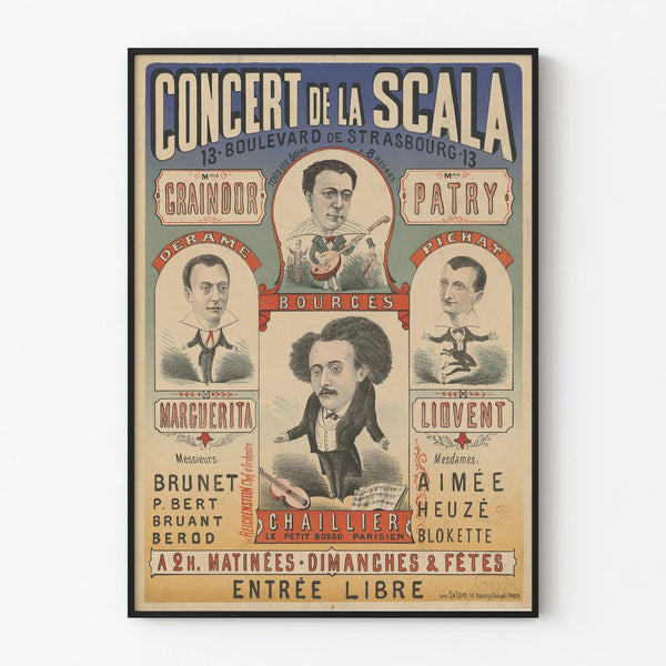 Vintage Poster of the Scala Concert – Musical Wall Decoration