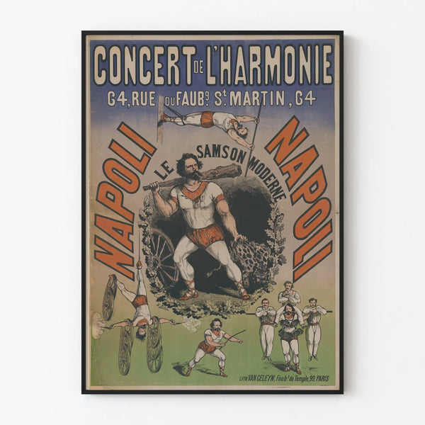 Vintage Poster of the Napoli Harmonie Concert - The Modern Samson