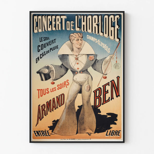 Vintage Wall Decoration Poster of the Clock Concert