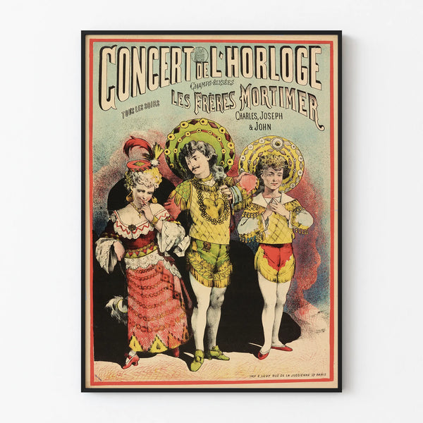 Vintage poster of the Concert de l'Horloge on the Champs-Élysées by Frères Mortimer