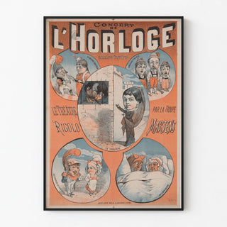 Vintage Poster of the Concert at the Clock by the Martens Troupe
