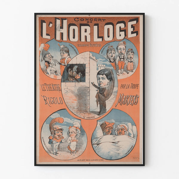 Vintage Poster of the Concert at the Clock by the Martens Troupe