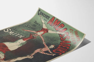 Vintage Poster of the Ambassadors Concert on the Champs Élysées - Smith Family from New York