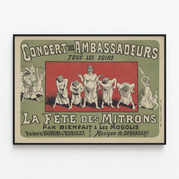 Vintage poster of the Ambassadors' Concert - The Mitrons' Festival — framed artwork on a wall