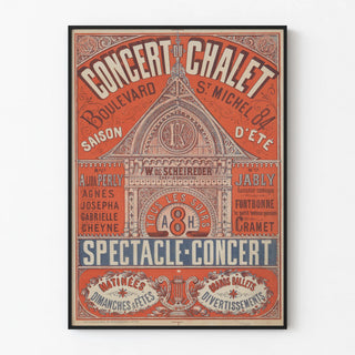 Vintage poster for Chalet concert on Boulevard Saint Michel
