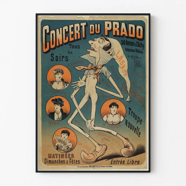Vintage Poster of the Prado Concert, Retro Art Wall Decoration
