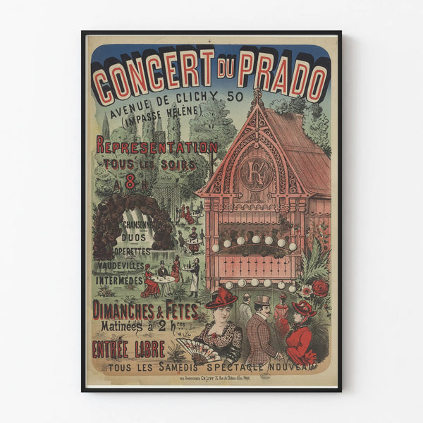 Vintage Concert Poster of Prado Avenue de Clichy Wall Decoration