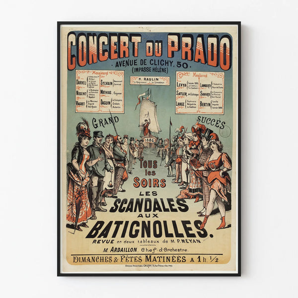 Prado Concert Poster Les Scandales at Batignolles