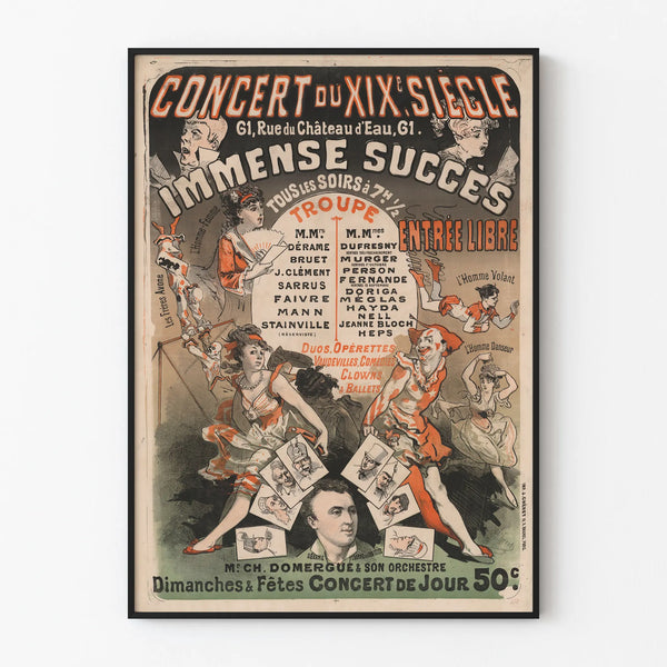 Vintage Poster of the 19th Century Concert - Artistic Wall Decoration