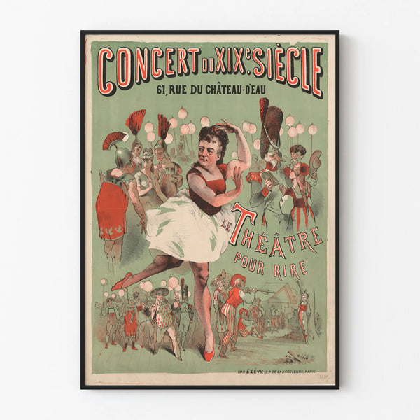 Vintage Poster of 19th Century Concert at the Theatre for Laughter