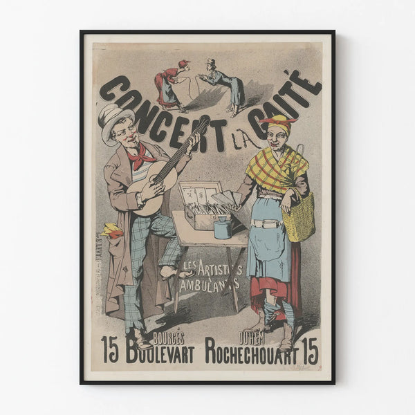 Vintage Poster for Concert at La Gaîté - Street Performers on Boulevard Rochechouart