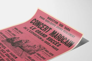 Vintage Moroccan Concert Poster Exhibition 1889 Paris