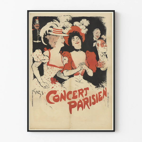Vintage Parisian Concert Poster - Artistic Wall Decoration