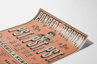 Vintage Poster of Parisian Concert Pst! Pst! Pst! Review Mrs Hermil & Numès