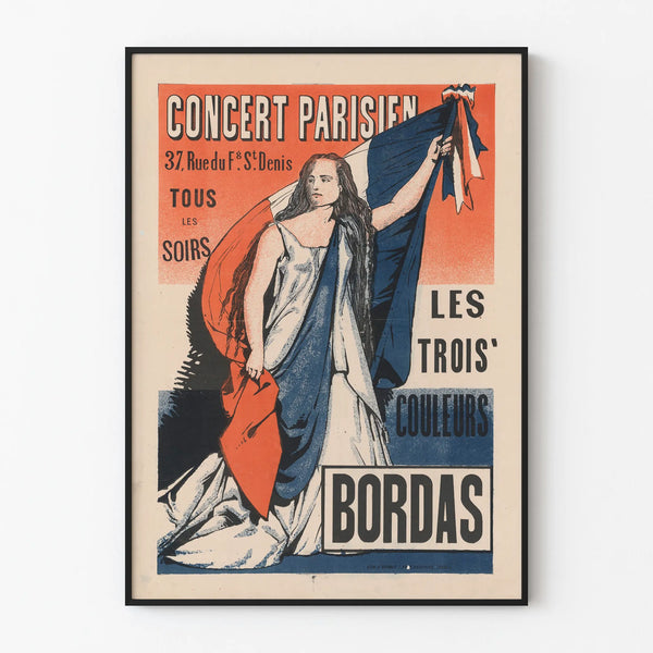 Vintage Parisian Concert Poster Les Trois Couleurs